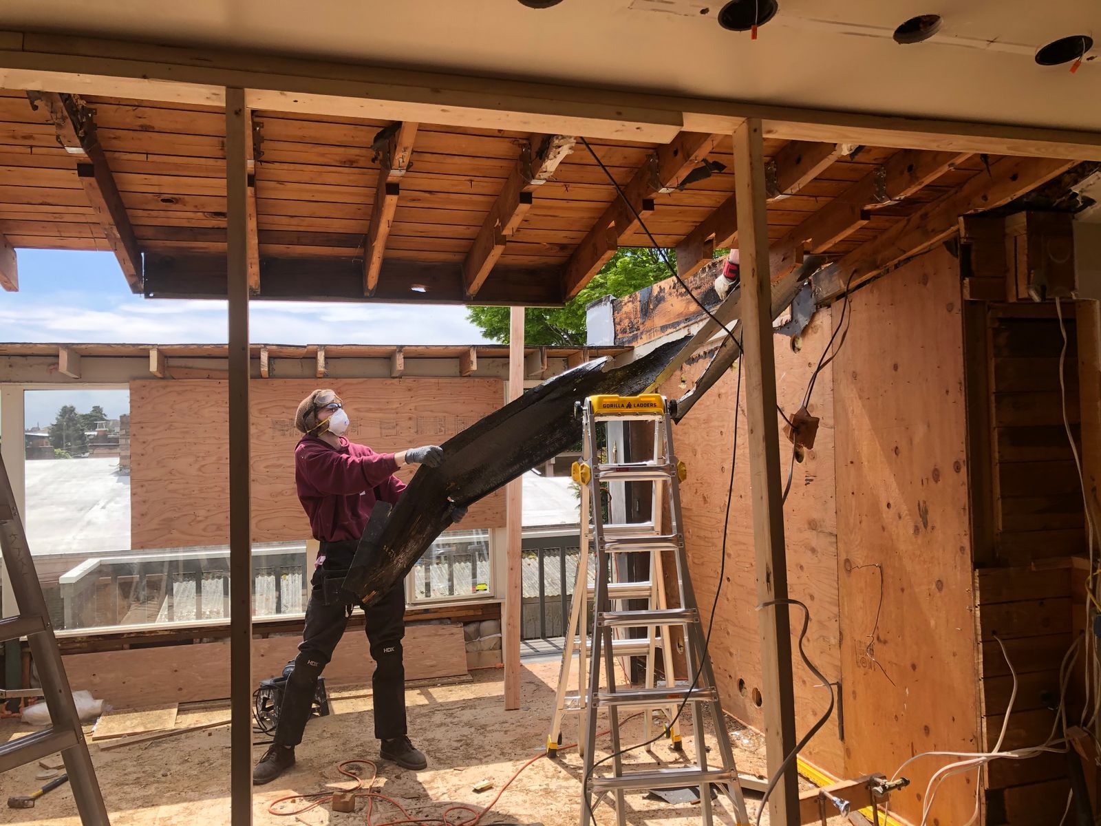 Construction professional working on a residential renovation